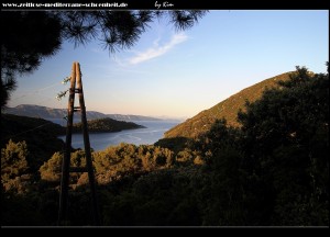 Blick auf Pelješac und das Festlandgebirge