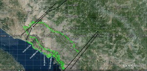 Routennachempfindungsplan Brsečine und Hinterland