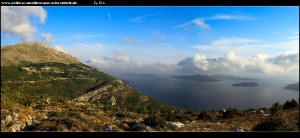 Blick auf Dubravica und die Elafiten vom Aussichtpunkt an der Grenze zur Općina Dubrovačko Primorje