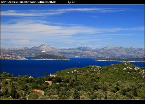 Blick von der Inselhauptstraße - Korita und Kanal von Mljet