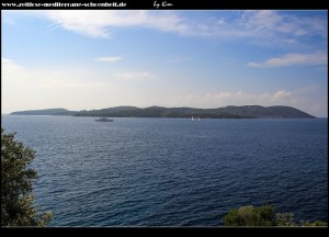 Am Schloss Arapovo / Soderini mit Blick auf die Insel Koločep