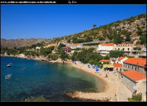 Štikovica mit Strand und schönem Blick in die Bucht von Zaton