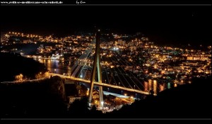 Auf dem Weg nach Osojnik mit Blick auf die Franjo-Tuđman-Brücke