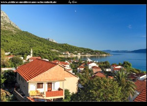 Blick auf Zaostrog und den Berg Viter von der Magistrale aus