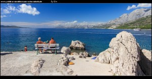 Westen der Halbinsel mit Blick auf den Norden Makarskas, das Biokovo bis nach Split