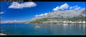 Westen der Halbinsel mit Blick auf den Norden Makarskas, das Biokovo bis nach Split